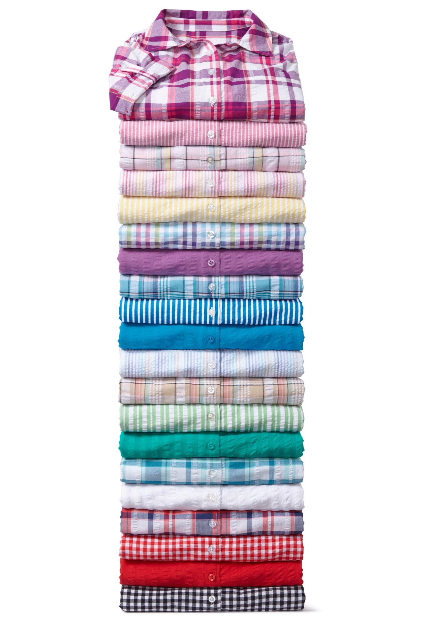 Short-Sleeve Button-Down Cotton Seersucker Shirt image number 3