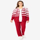 Striped Full Zip Jacket Set image number null