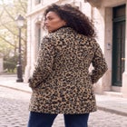 Plus Size Button Up Fleece Jacket image number 2