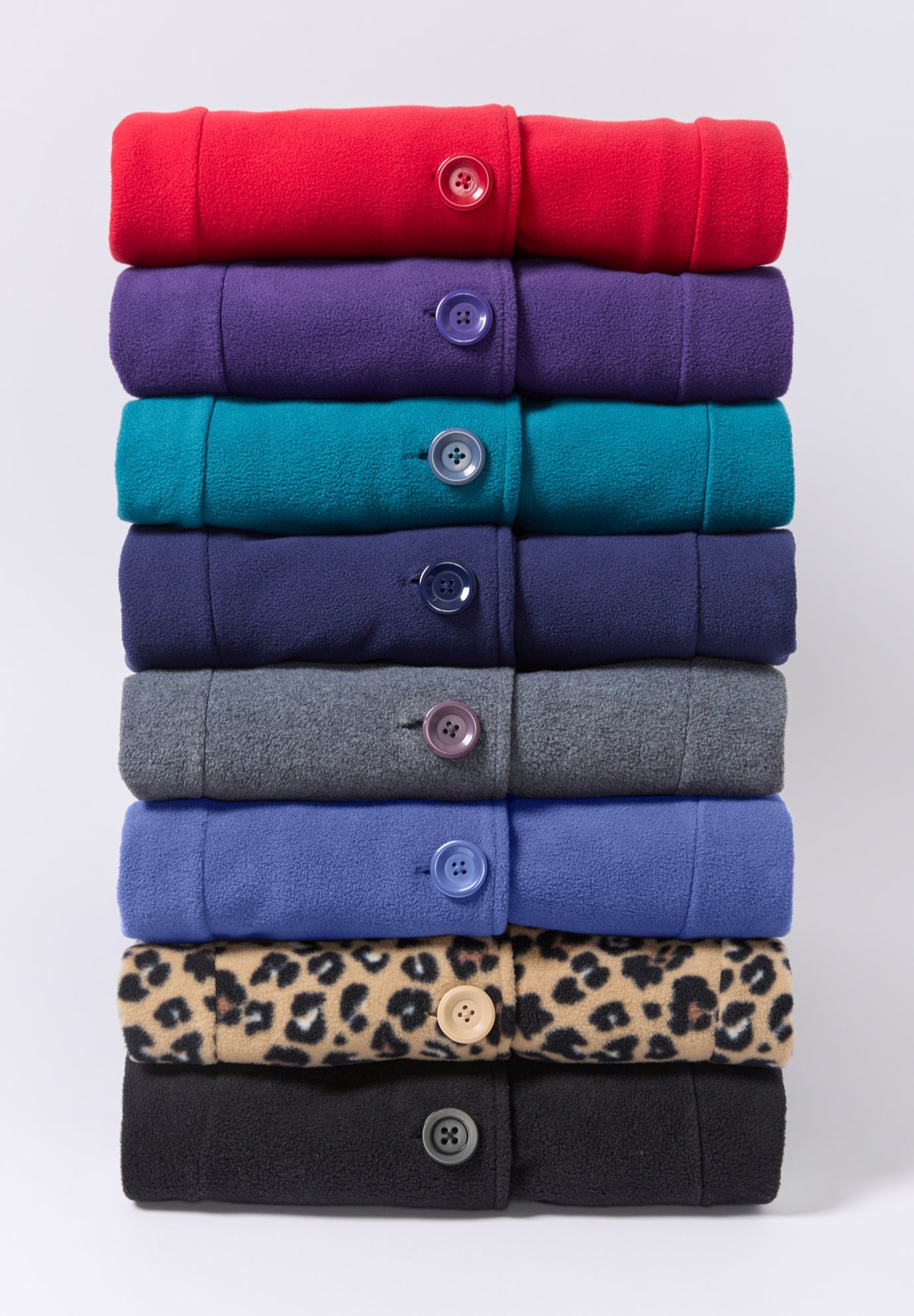 Plus Size Button Up Fleece Jacket image number 4
