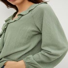Knit Top With Ruffled V-Neck image number null