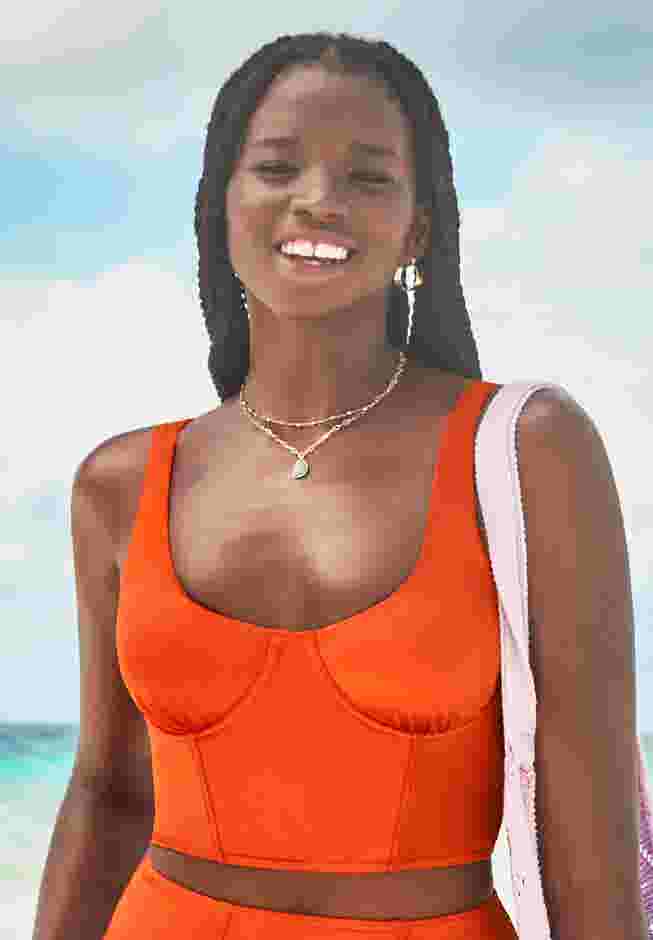 Shimmer Underwire Crop Bikini Top image number 0
