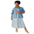 Smocked Bodice Tiered Midi Dress image number null