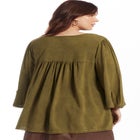 Acid Wash Peasant Blouse image number null