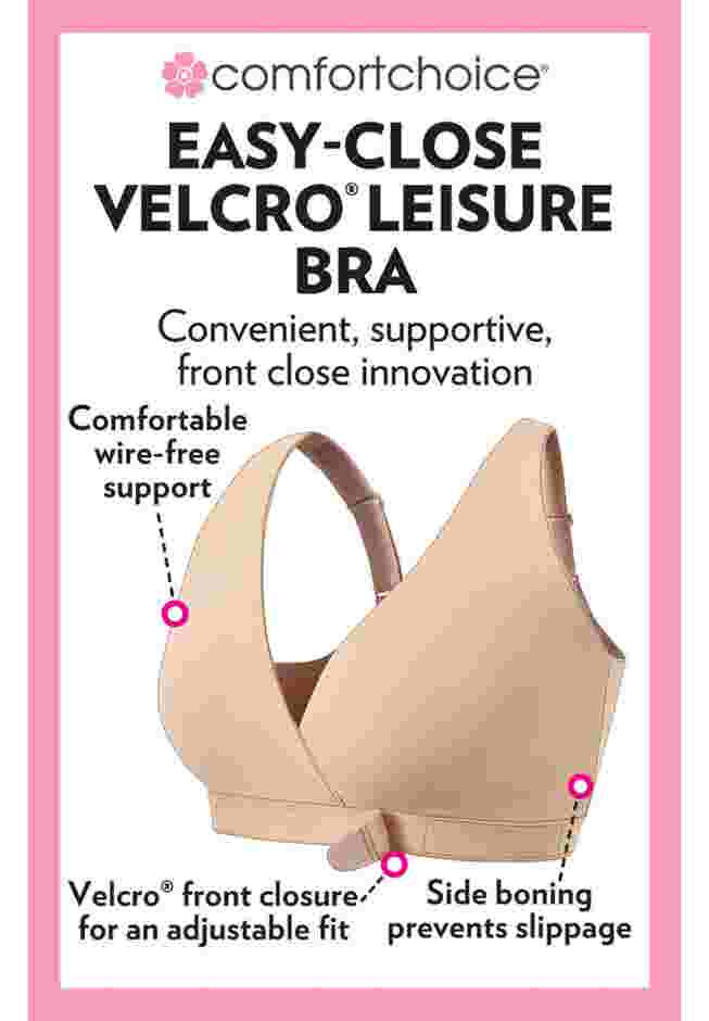 Comfort Choice® Velcro Crossover Wireless Lounge Bra image number 3