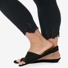 Stretch Cotton Eyelet Capri Legging image number null