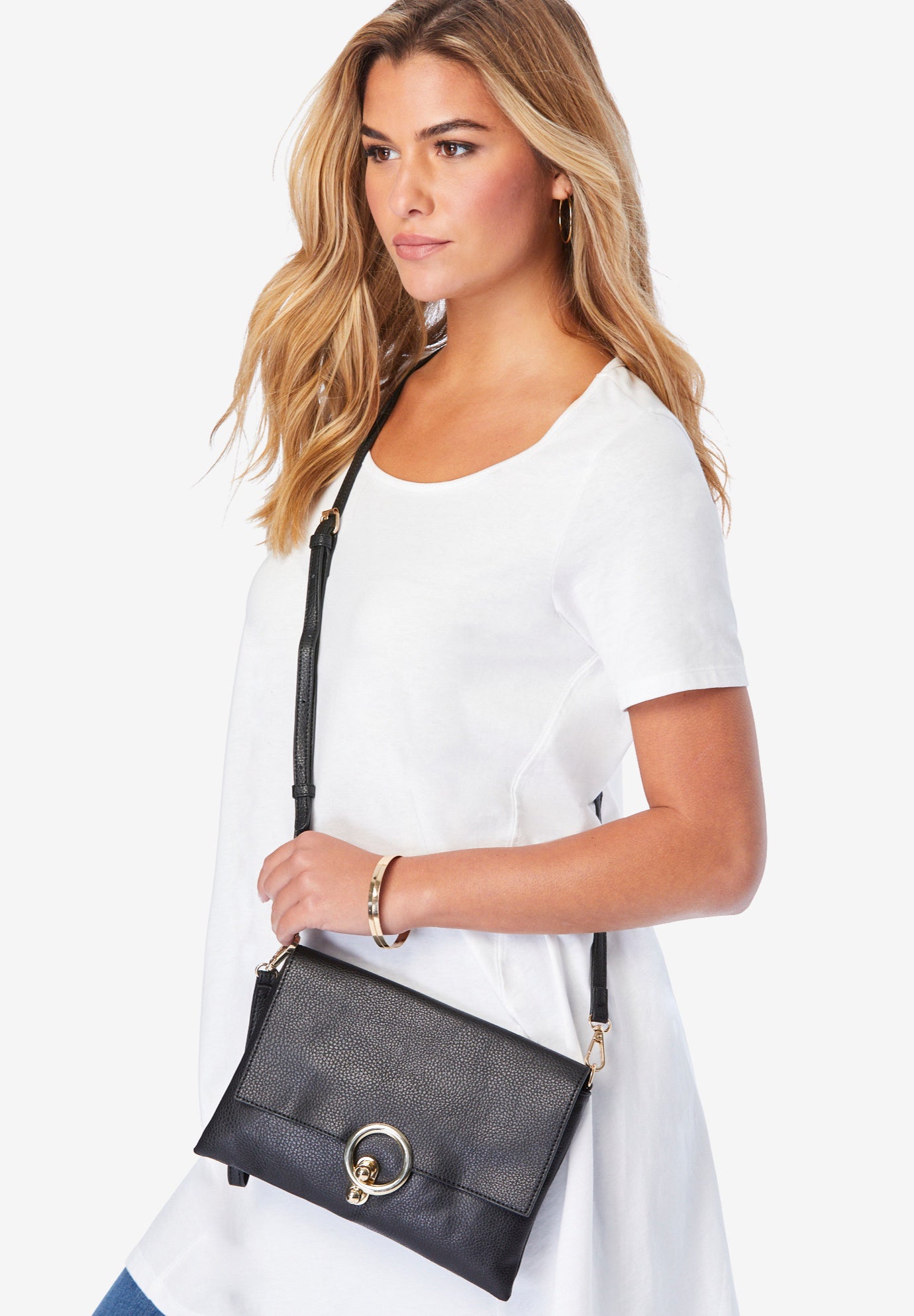 Gold Ring Crossbody Handbag image number 0