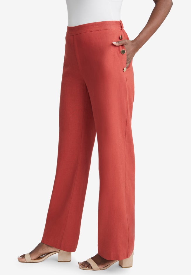 Linen Wide Leg Sailor Pant image number 3