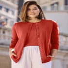 Fine Gauge Button-Front Cardigan image number 0