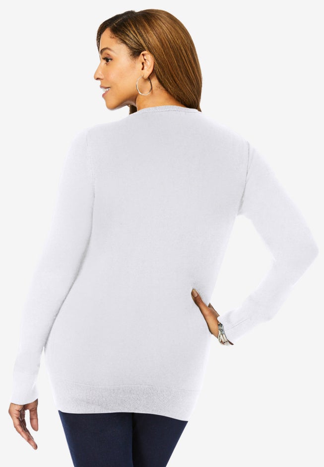 Fine Gauge Button-Front Cardigan image number 1