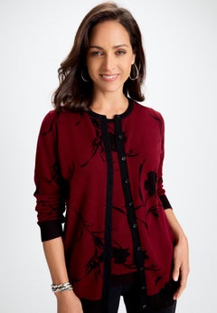 Fine Gauge Button-Front Cardigan