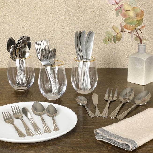 45-Piece Everyday Classic Canberra Flatware Set image number null