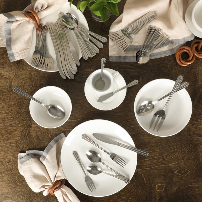 45-Piece Everyday Classic Canberra Flatware Set image number null