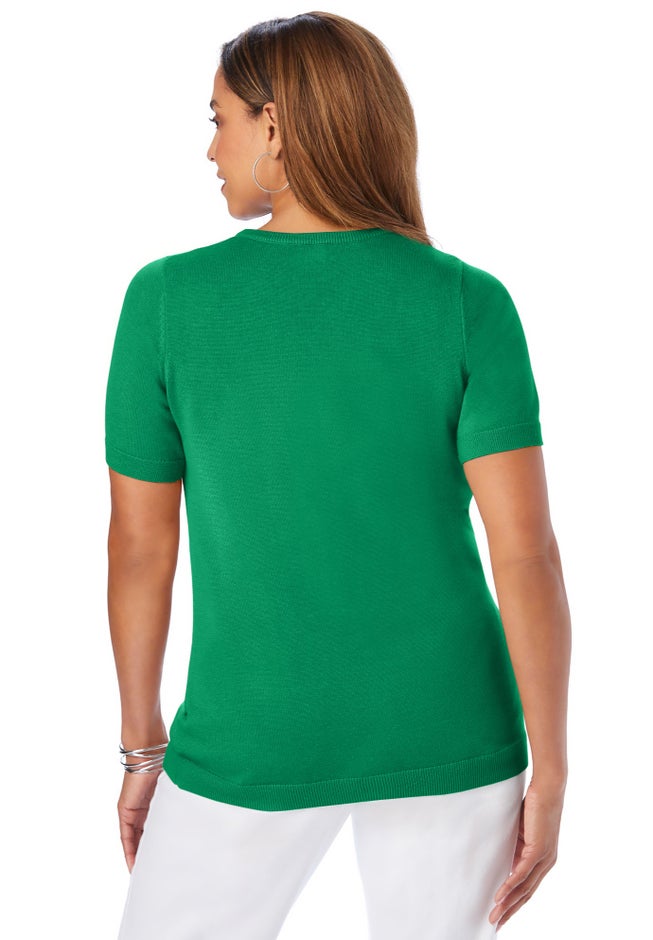 Fine Gauge Crewneck Knit Shell image number 1