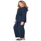 2-Piece Faux Wrap Pantsuit image number null