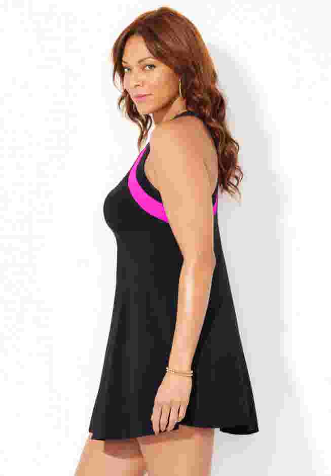 High Neck Two Piece Racerback Swimdress image number 2