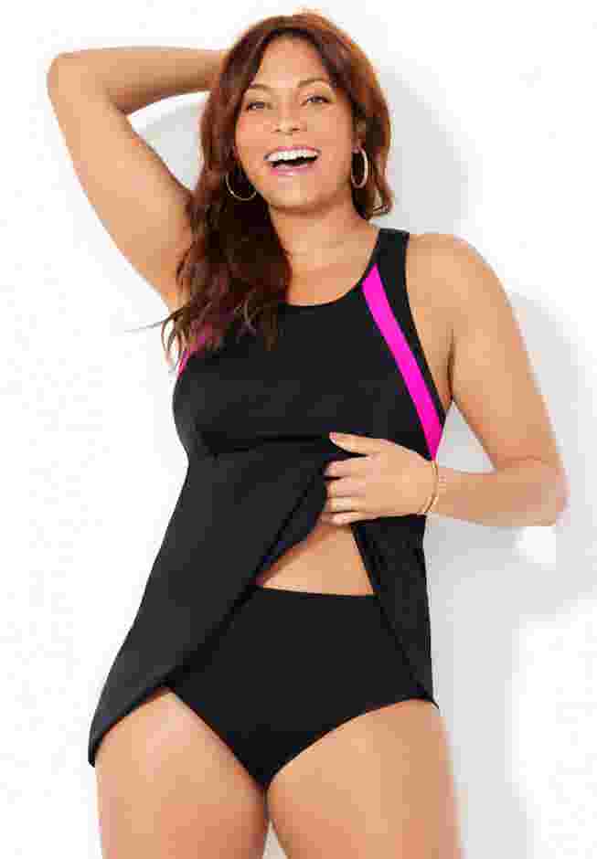 High Neck Two Piece Racerback Swimdress image number 3