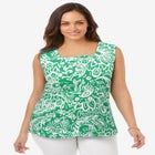 Stretch Cotton Square Neck Tank image number null