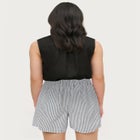 Linen-Blend Elastic Waist Shorts image number null