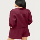 Linen-Blend Pull-On Elastic Waist Shorts image number null