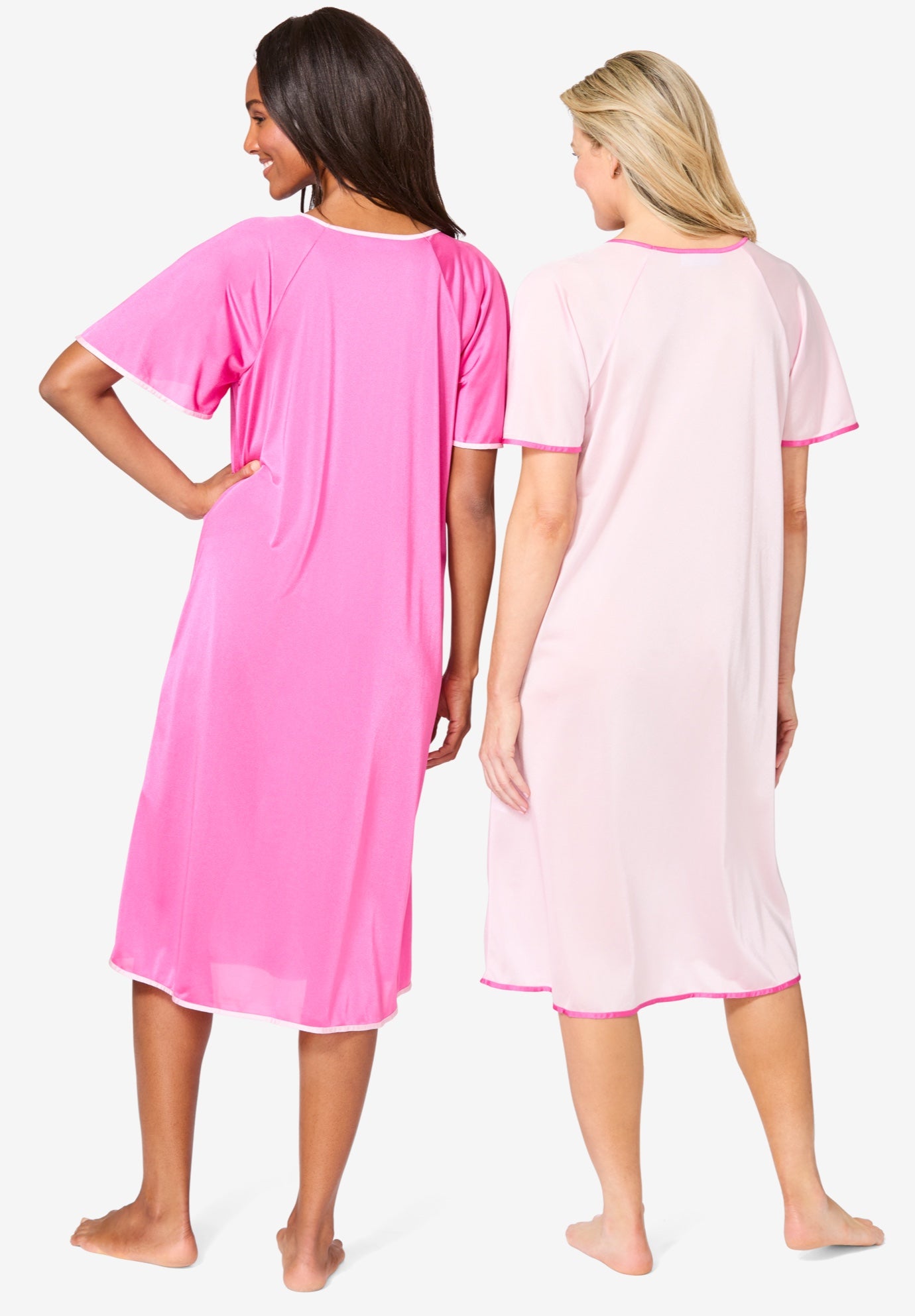 2-Pack Short Silky Gown image number 1