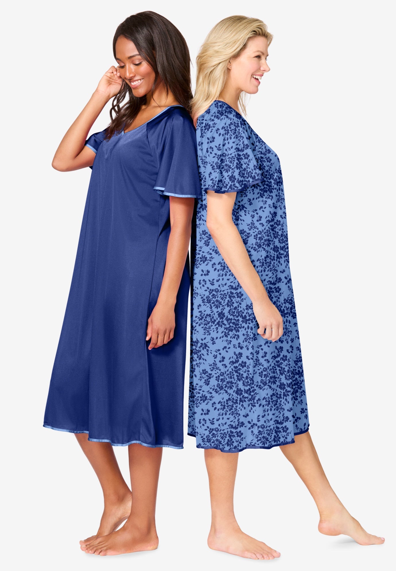 2-Pack Short Silky Gown image number 2