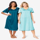 2-Pack Short Silky Gown image number null