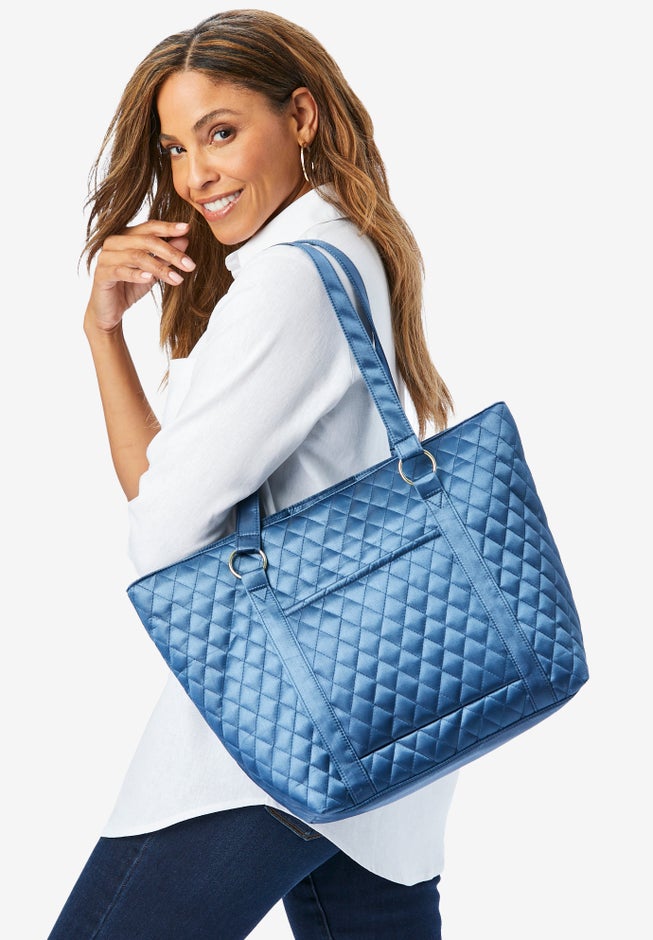 Quilted Metallic Tote Set image number null
