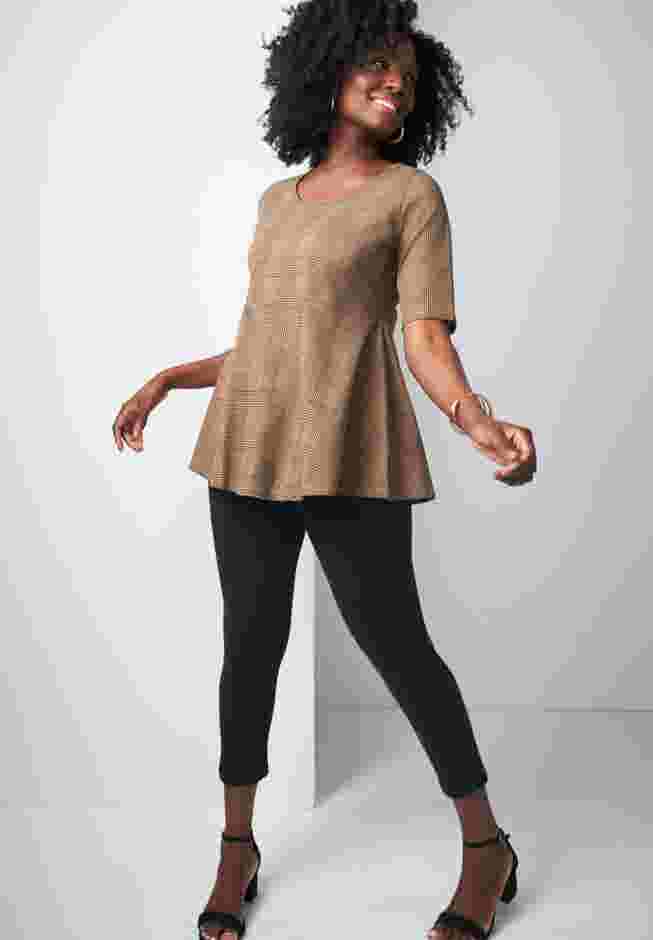 Stretch Cotton Peplum Tunic image number 3