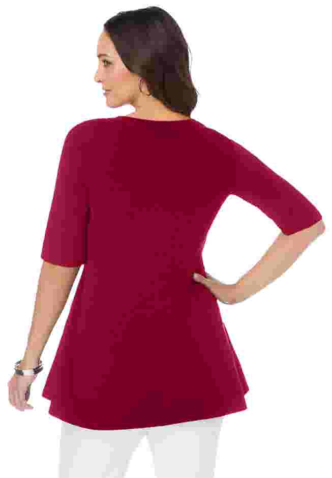 Stretch Cotton Peplum Tunic image number 1