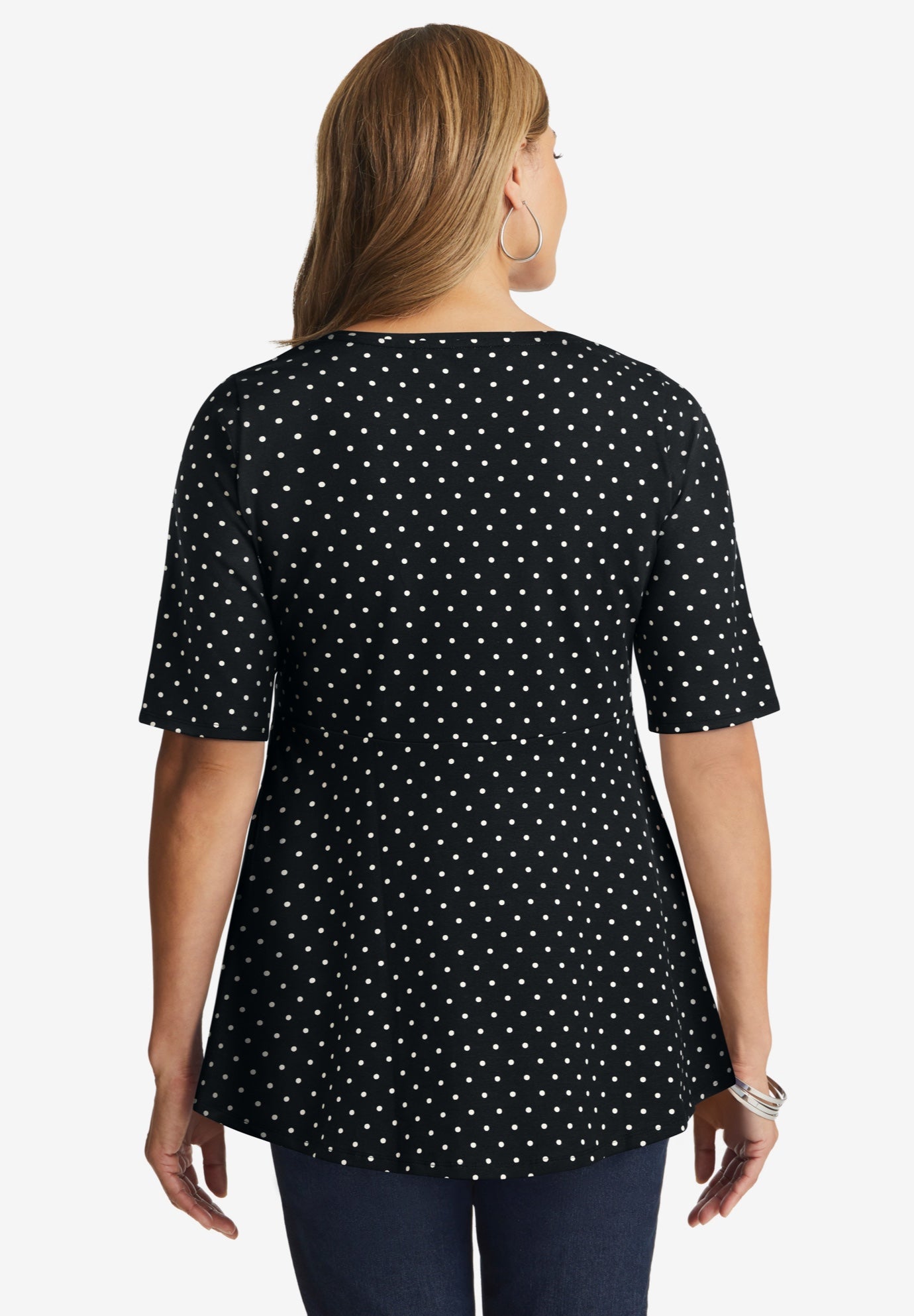 Stretch Cotton Peplum Tunic image number 3