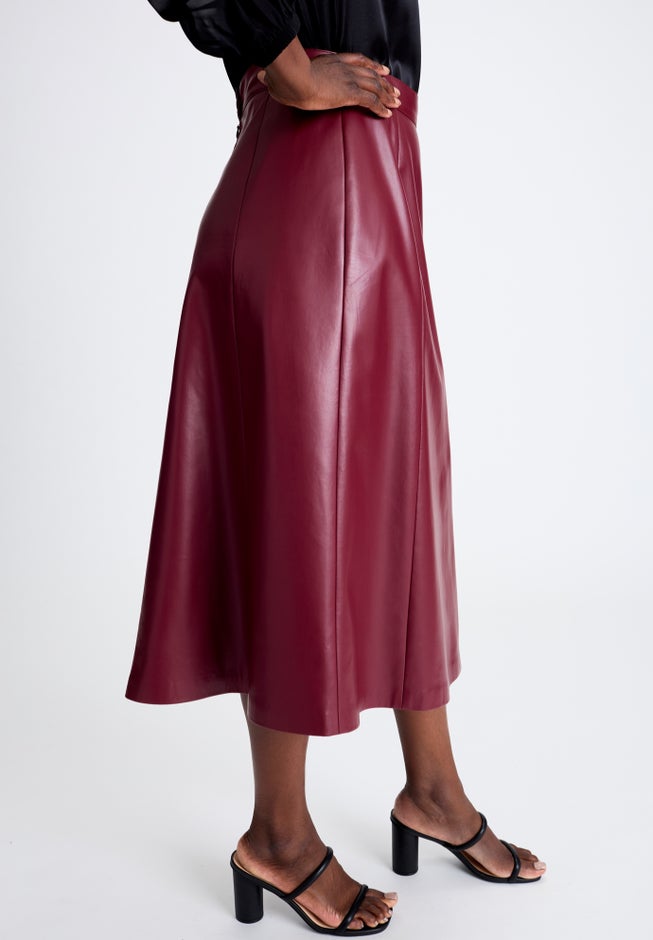 Faux Leather Midi Skirt image number 2