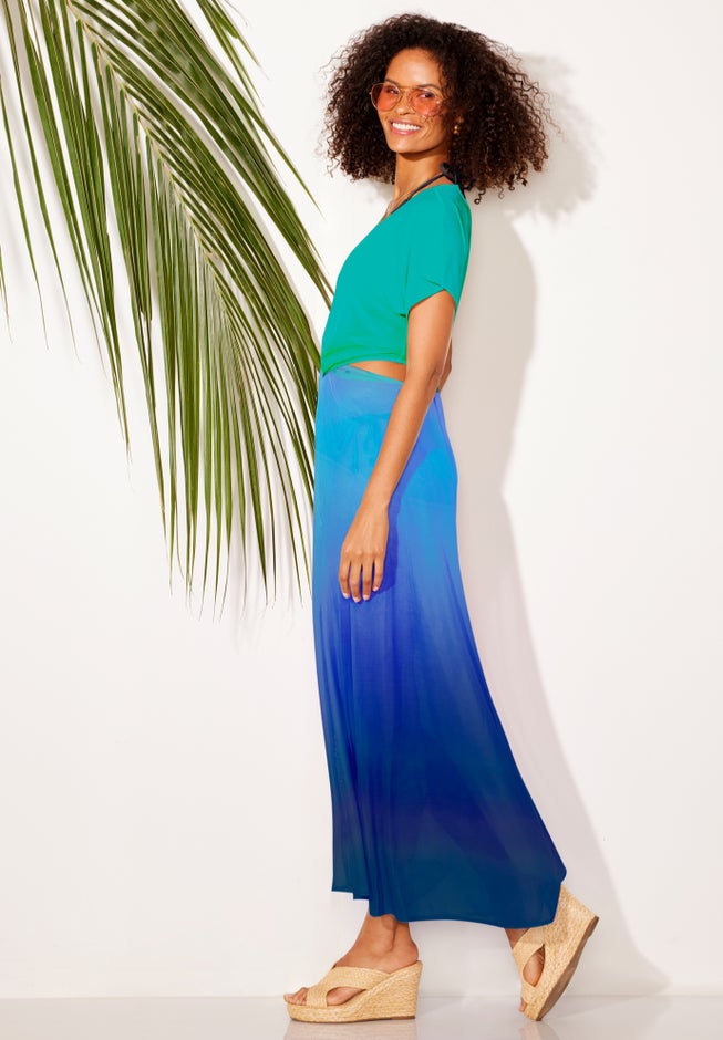 Twist Front Mesh Cut-Out Cover Up Dress image number 5