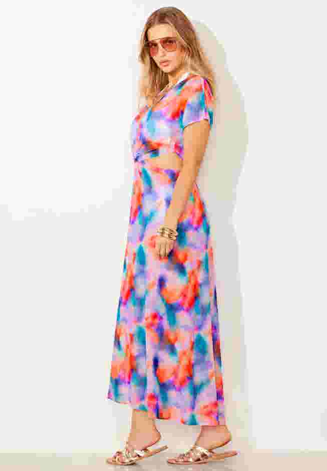 Twist Front Mesh Cut-Out Cover Up Dress image number 2