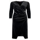 Velvet Faux Wrap Midi Dress image number null