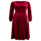 Crew Neck Velvet Midi Dress image number 5