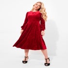 Crushed Velvet Midi Dress image number null