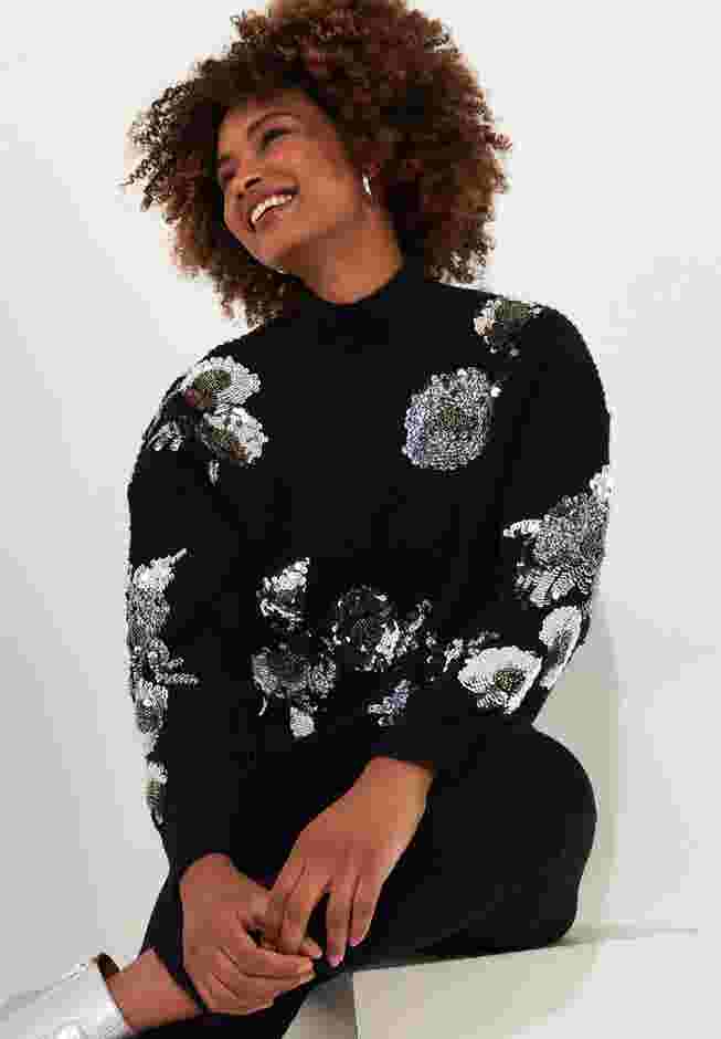 Mockneck Shimmer Sweater image number 0
