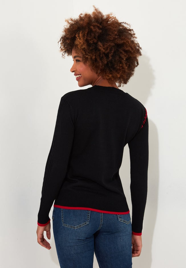 Puppy In Plaid Pullover Novelty Sweater image number 3