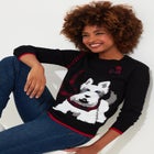 Puppy In Plaid Pullover Novelty Sweater image number null