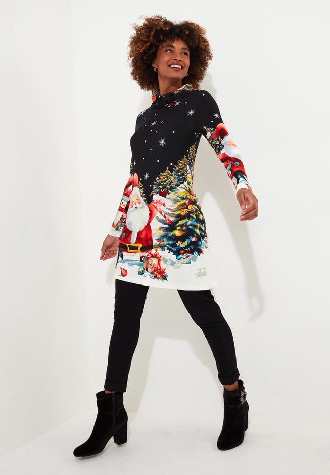 STRETCH KNIT SANTA TUNIC image number 2