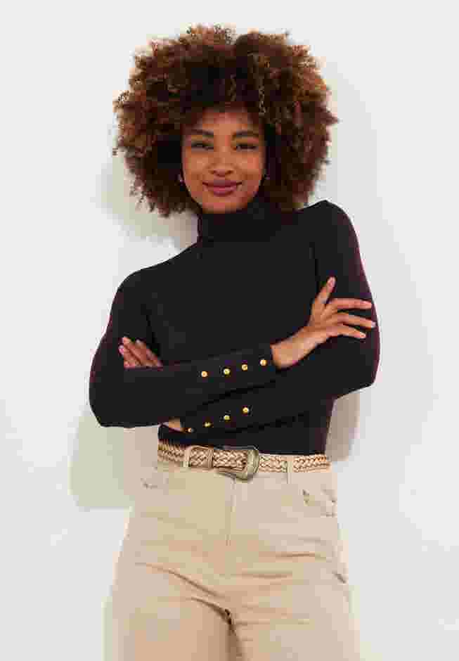 Stretch Knit Turtleneck Tee image number 2
