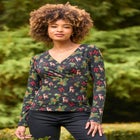 Stretch Knit Festive Wrap Top image number null