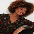 Stretch Knit Festive Wrap Top image number null