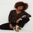 Stretch Knit Festive Wrap Top image number null