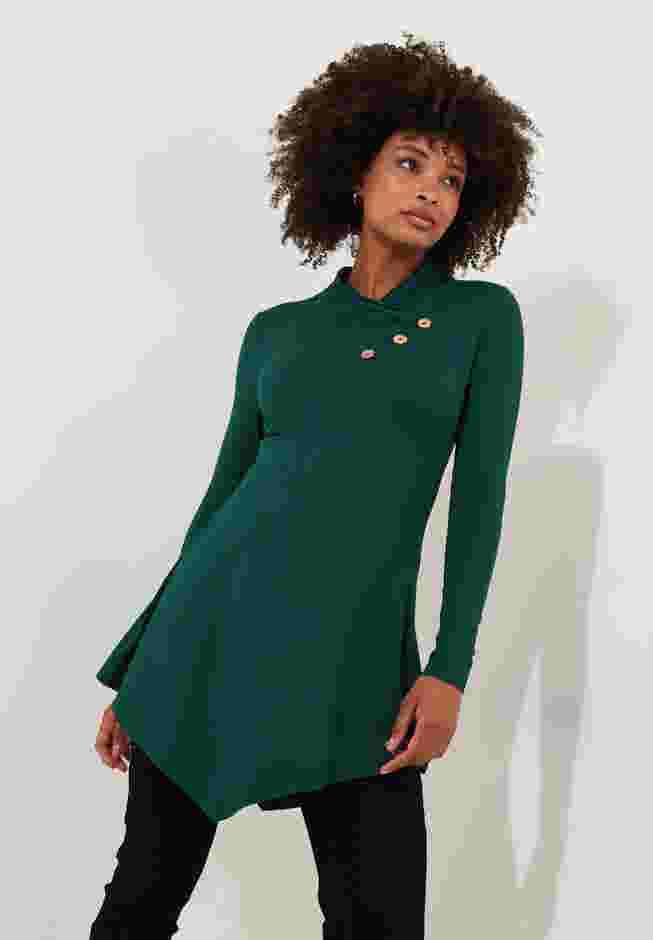 Stretch Knit Asymmetrical Tunic image number 0