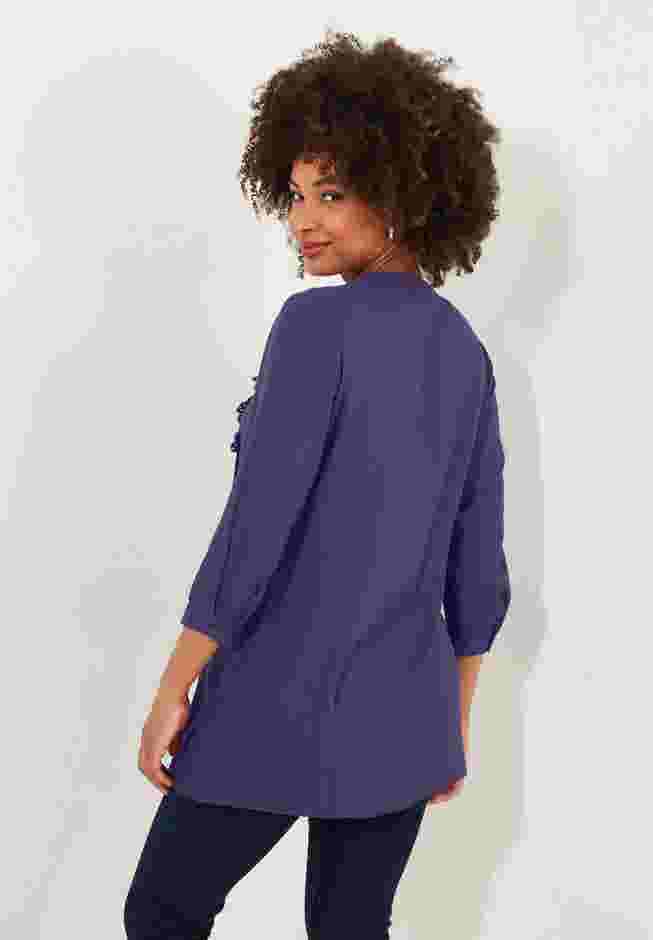 Crochet Trim Pintuck Shirt image number 3