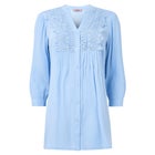 Crochet Trim Pintuck Shirt image number null