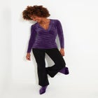 V-Neck Velvet Wrap Top image number null