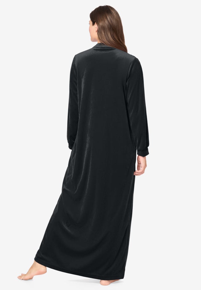 Smocked Velour Long Robe image number 1